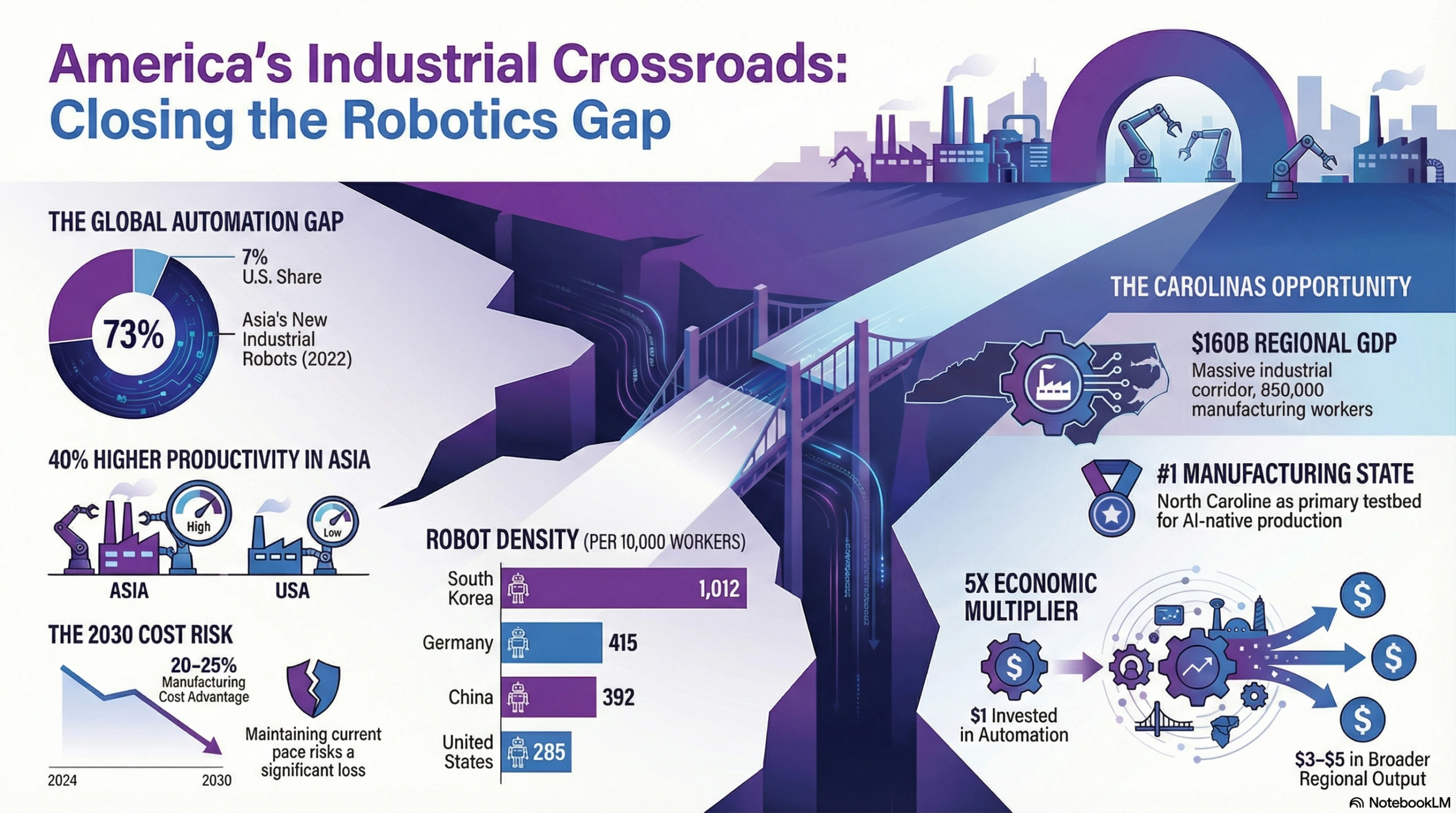 US Robotics Gap: Manufacturing North Carolina infographic